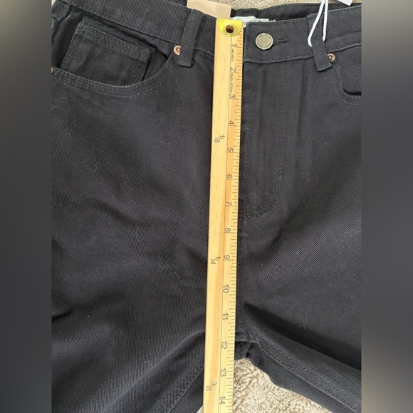 Amaryllis & Tayshia The Manhattan Black denim Jeans Sz 6 Frayed Hem Straight Leg - Picture 11 of 15